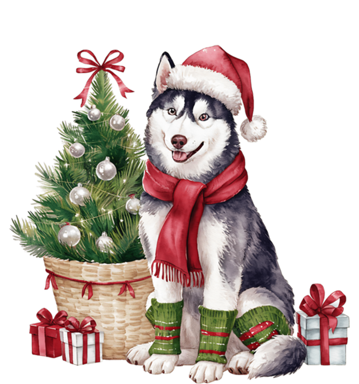 Pet Animal Lovers Cute Siberian Husky Dog Christmas Tree Funny Gift T-Shirt