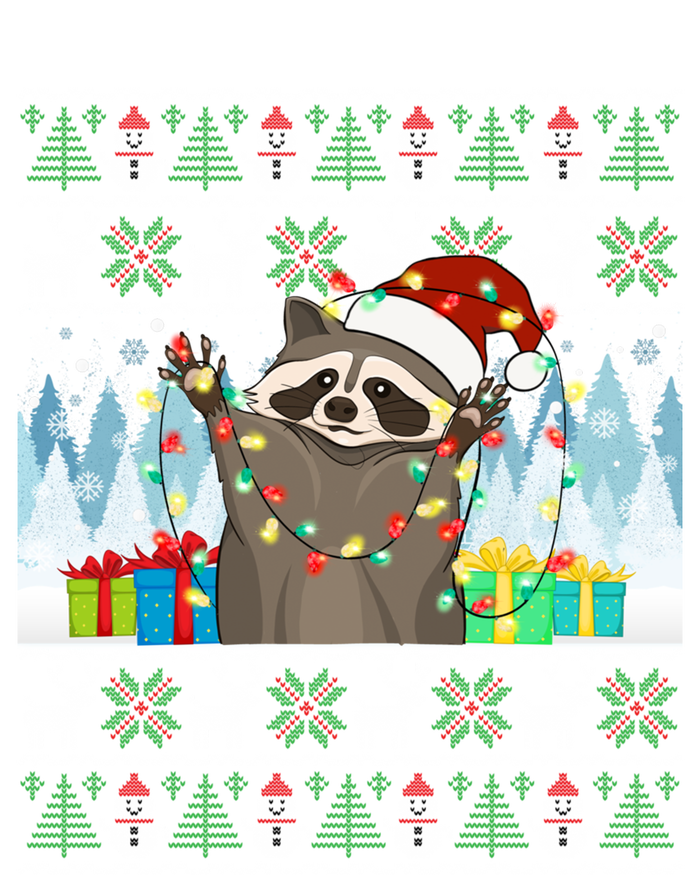 Raccoon Ugly Christmas Xmas Lights Santa Raccoon Gift Toddler Hoodie