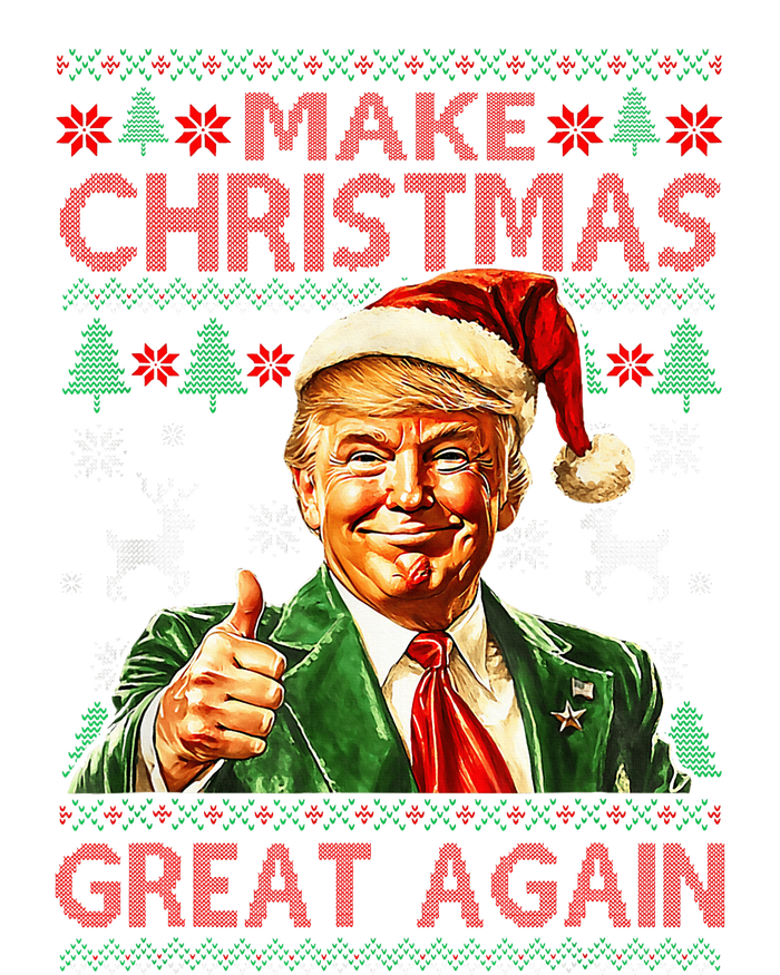 Make Christmas Great Again Funny Trump Santa Hat Xmas Ugly Women's Pullover Hoodie