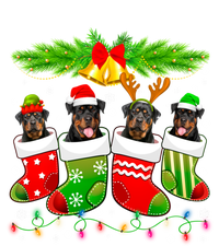 Cute Rottweiler Dog In Sock Christmas Santa Xmas Dog Great Gift Women's Flannel Pajama Set