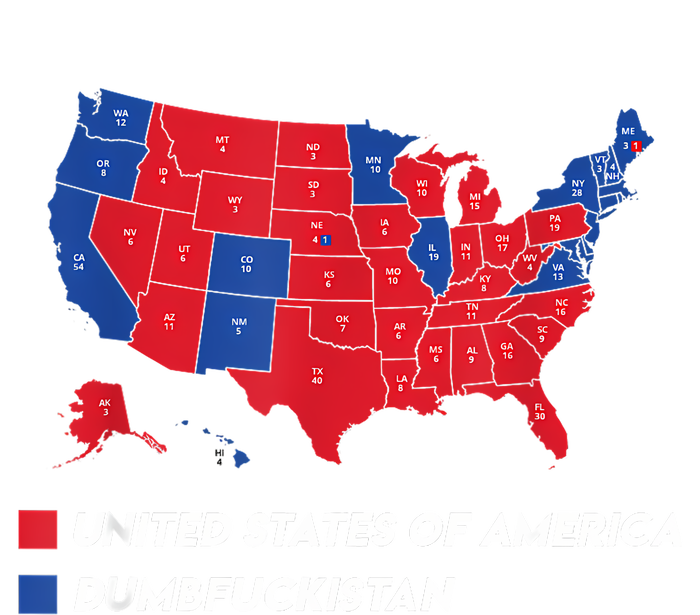 Election Map 2024 United States Of America Dumbfuckistan Grommeted Golf Towel