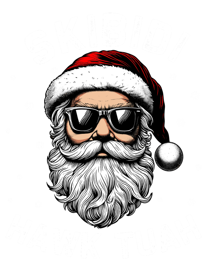 Skibidi Hawk Tuah Hawk Funny Inappropriate Christmas Santa Face T-Shirt