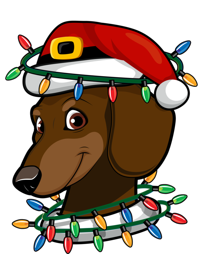 Dachshund Doxie Santa Christmas Pajama Top Xmas Lights Gift T-Shirt