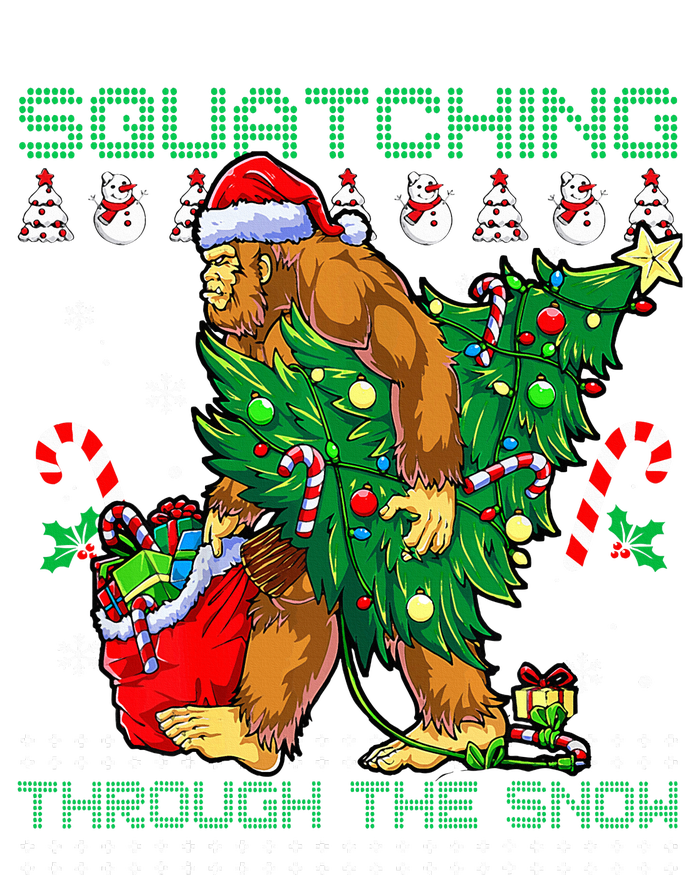 Squatching Through The Snow Squatch Santa Bigfoot T-Shirt