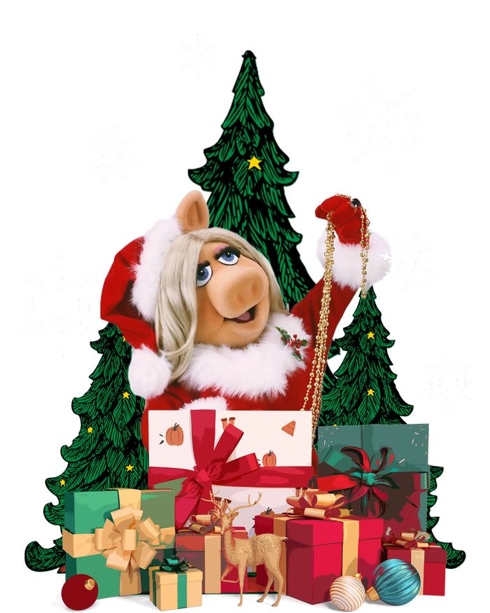 Miss Piggy Around The Christmas Tree Miss Piggy Christmas Tree Zip Tote Bag