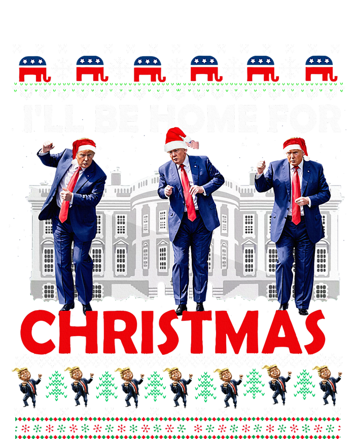 ILl Be Home For Christmas Santa Trump Xmas Pajamas Pom Pom 12in Knit Beanie