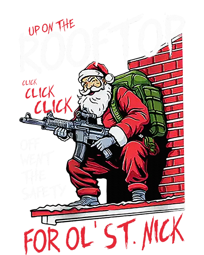 Santa Up On The Rooftop Click Click Click Kids Tie-Dye T-Shirt