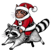 Santa Cat Raccoon Funny Christmas Animal Lover Full Zip Hoodie