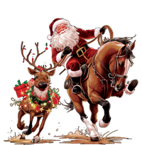 Christmas Cowboy Western Xmas Funny Cowboy Santa Bulldogging T-Shirt