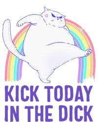 Kick Today In The Dick White Cat Pastel Rainbow T-Shirt