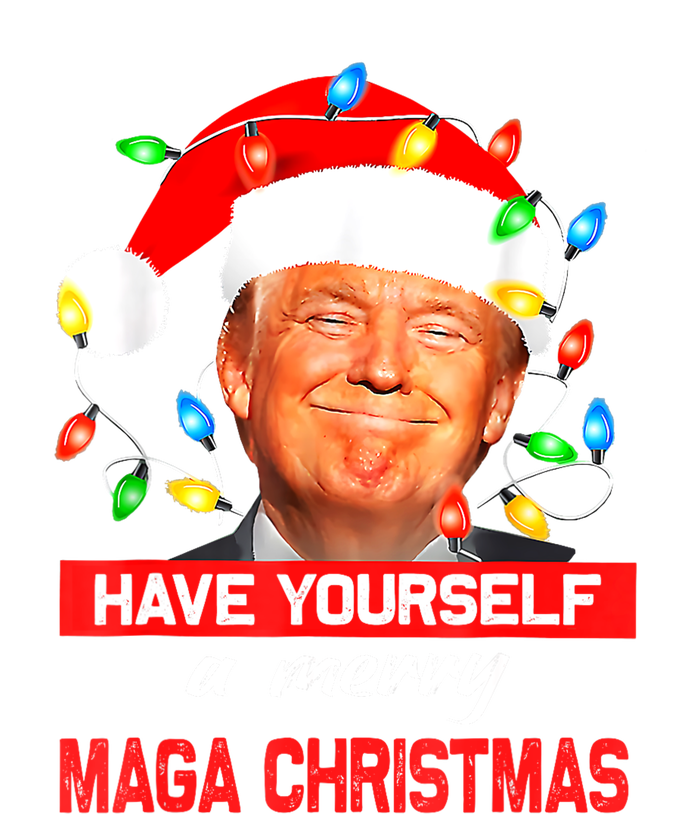 Christmas Lights Funny Santa Trump Have Yourself A Merry Maga Xmas Gift Long Sleeve Pajama Set