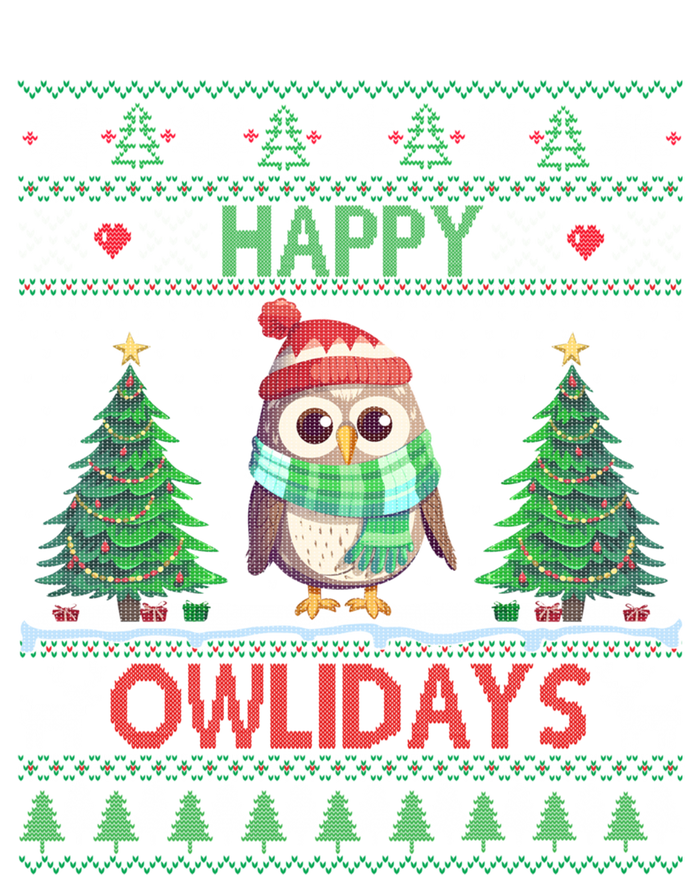 Happy Owlidays Funny Owl Ugly Christmas Gift High Crown Mesh Back Trucker Hat