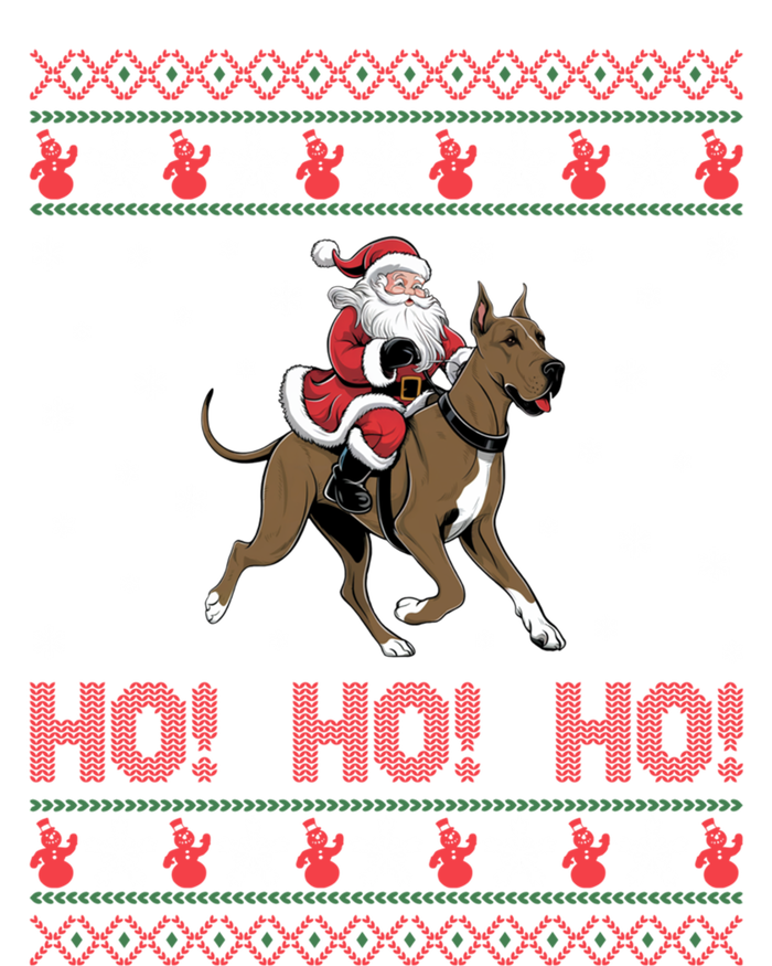 Ho Ho Ho Santa Riding Great Dane Dog Ugly Christmas Swea T-Shirt