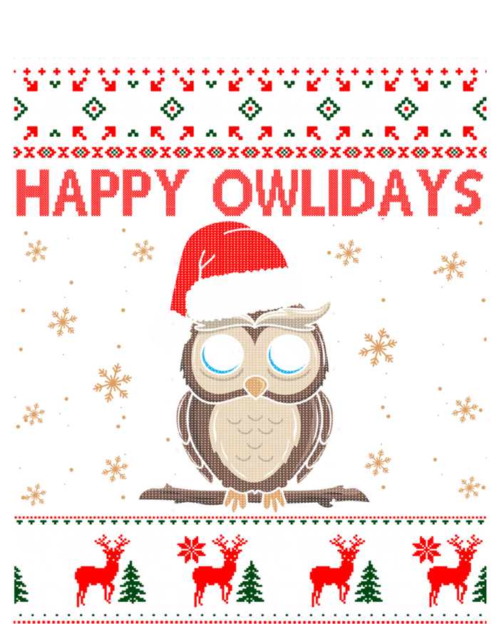 Funny Owl Ugly Christmas Gift Happy Owlidays T-Shirt