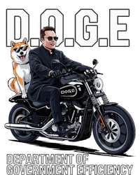 Doge Department Of Government Efficiency Shiba Inu Dog Biker T-Shirt