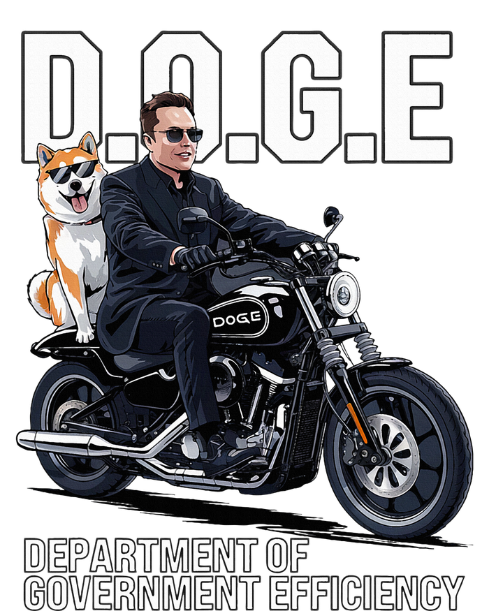 Doge Department Of Government Efficiency Shiba Inu Dog Biker T-Shirt