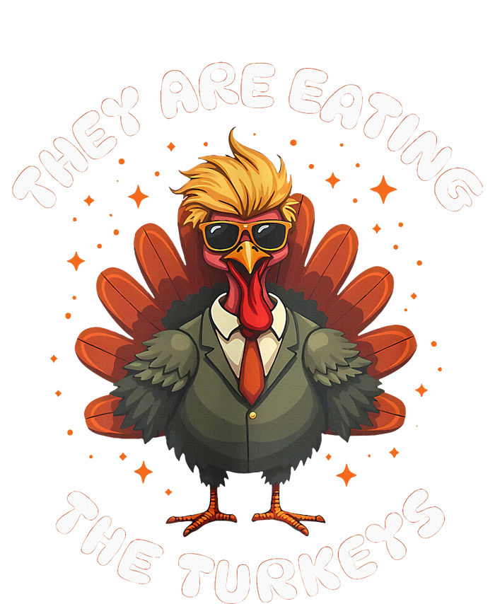 They Are Eating The Turkeys Funny Thankgiving Turkey V-Neck T-Shirt