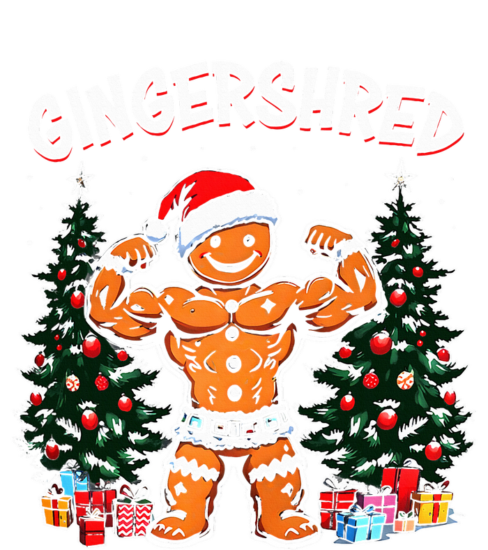 Gingershred Funny Gingerbread Man Gym Bodybuilding Christmas Women's Knotted Racerback Tank