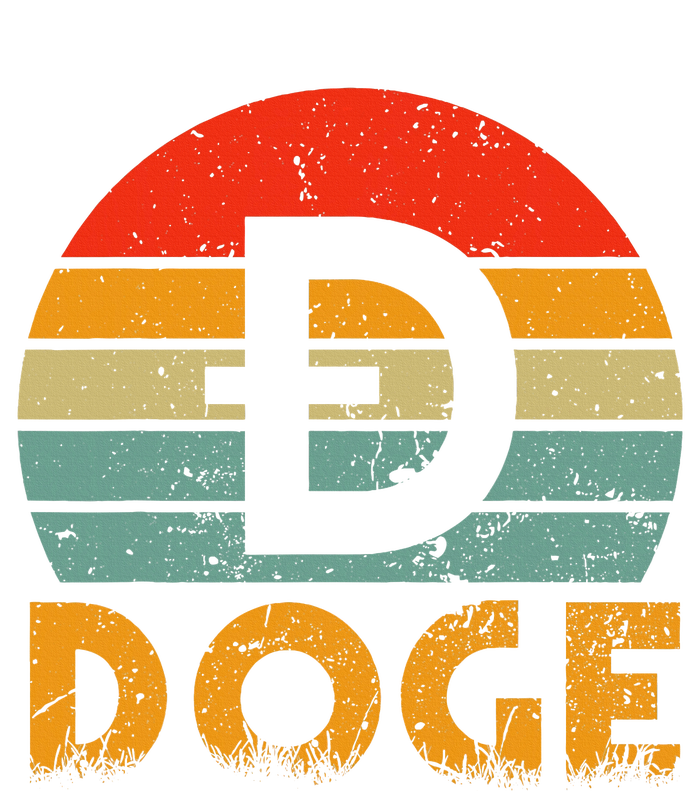 Dogecoin Logo Retro Vintage Dogecoin Hodler Trader T-Shirt