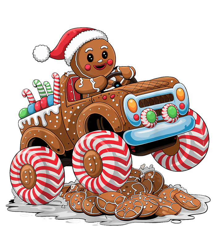 Monster Truck Gingerbread Man Funny Christmas Baking T-Shirt