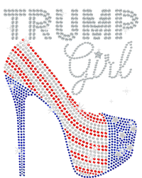 Trump Girl High Heel Faux Rhinestone Us Flag Vote Trump 2024 Dry Zone Grid Polo