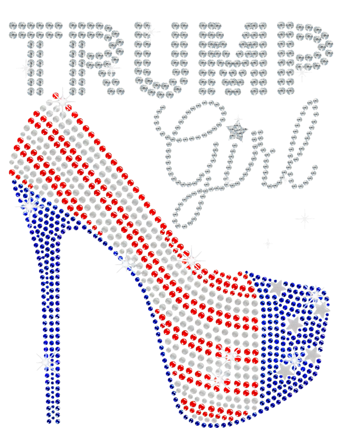 Trump Girl High Heel Faux Rhinestone Us Flag Vote Trump 2024 Dry Zone Grid Polo