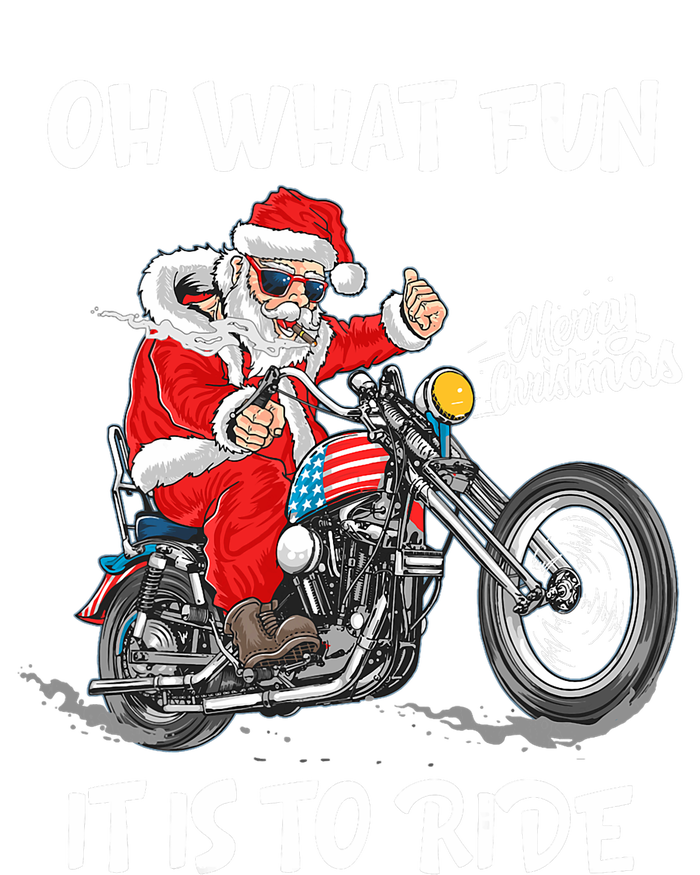 Biker Santa Motorcycle Fan Merry Christmas Xmas Holidays Women's V-Neck T-Shirt