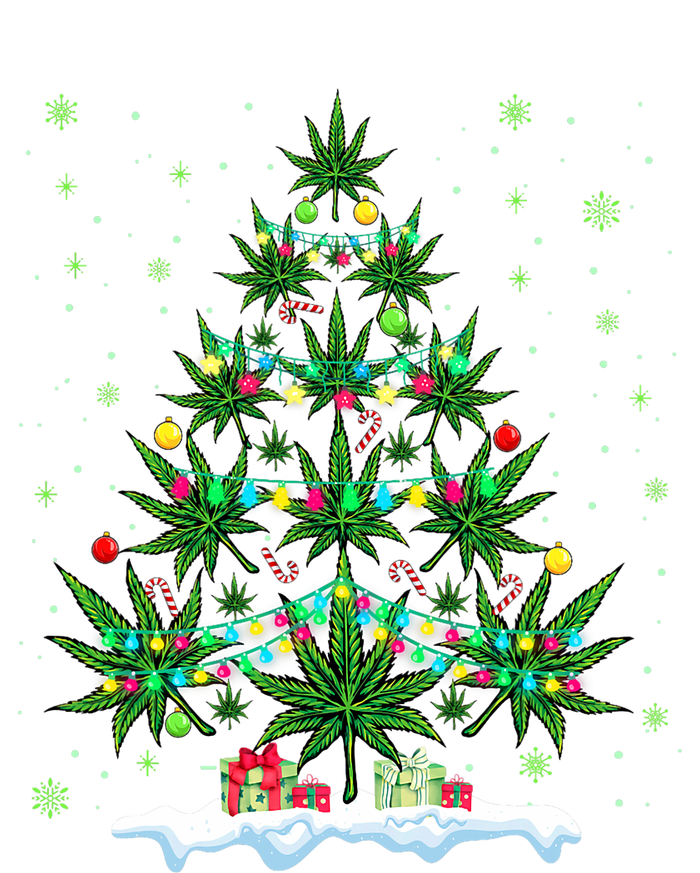 Cannabis Christmas Tree Xmas Funny Smoking Weed Marijuana T-Shirt