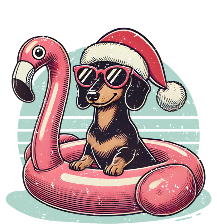 Funny Christmas In July Dachshund Dog Santa Flamingo Floatie Funny Gift Kids Sweatshirt