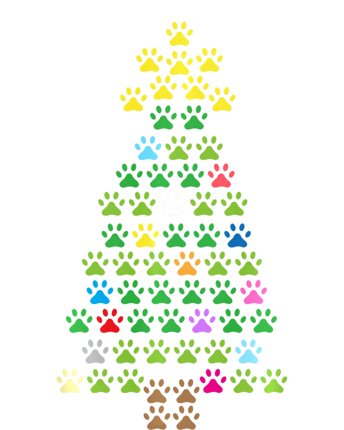 Christmas Tree Dog Paws Christmas Lights Kids Tie-Dye T-Shirt