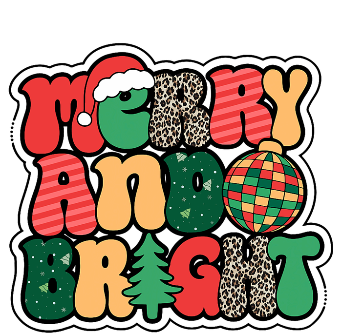 Cute Merry And Bright Christmas Xmas Tree Discoball T-Shirt