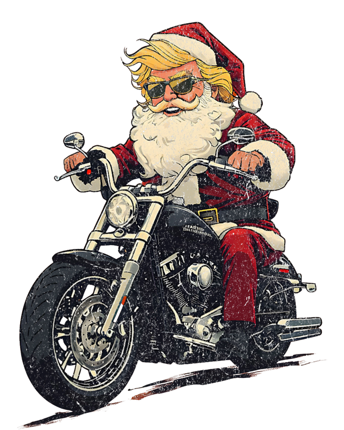 Donald Trump Christmas Biker Motorbike Funny Santa Ladies Long Sleeve Shirt