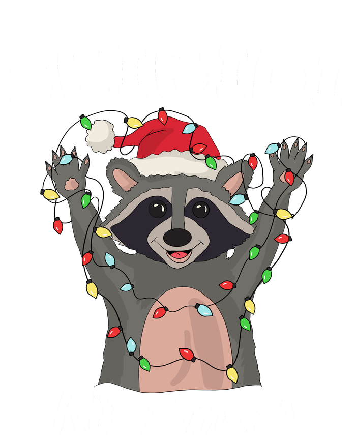 Ski.Bidi Rizz.Mas Christmas Raccoon With Santa Hat Funny Xmas Full Zip Hoodie