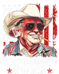 You Missed Twice Western Trump Cowboy Trump 2024 Us Flag T-Shirt