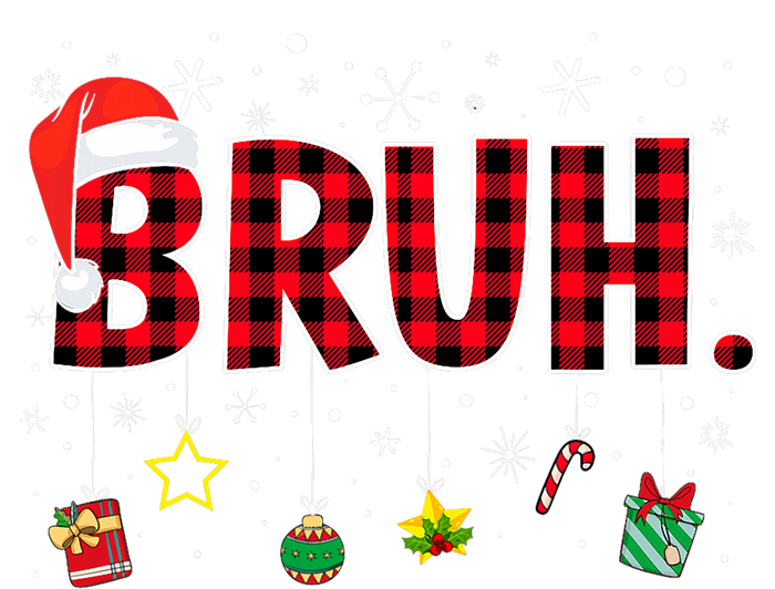 Bruh Funny Christmas Red Plaid Teens Xmas Pajamas Long Sleeve Pajama Set