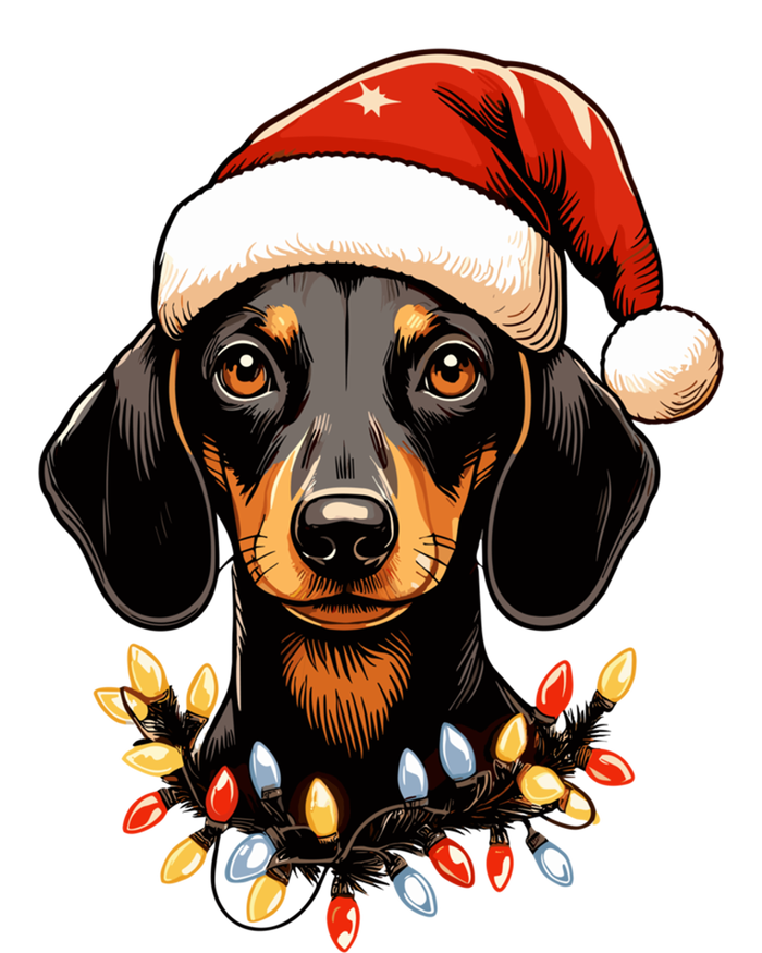 Merry Christmas Dachshund Santa Hat Lights Xmas Great Gift T-Shirt