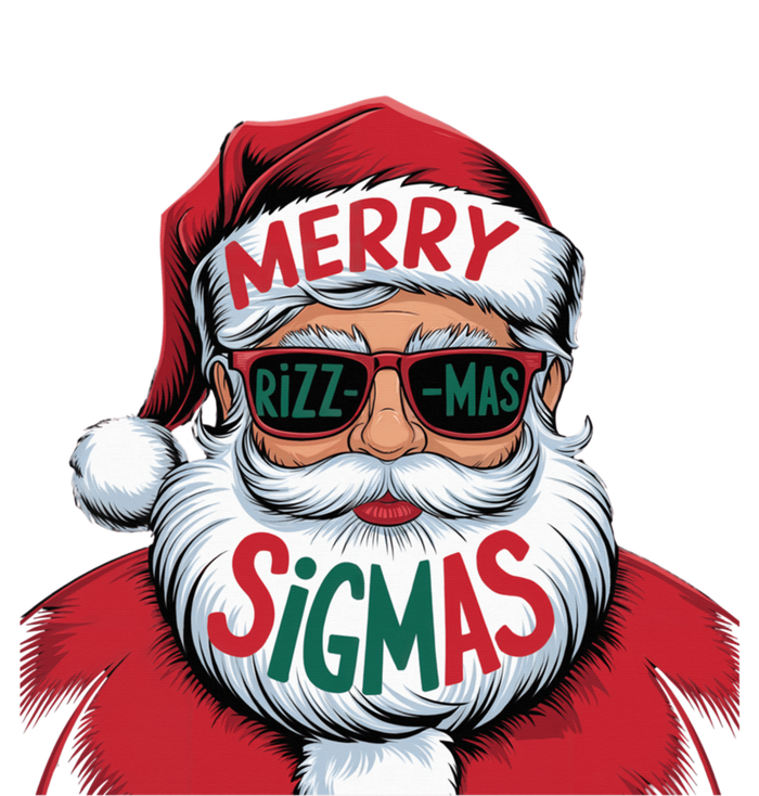 Merry Riz Z Mas Sigmas Cute Cool Santa Face With Hat Middle School Christmas Women's Racerback Tank