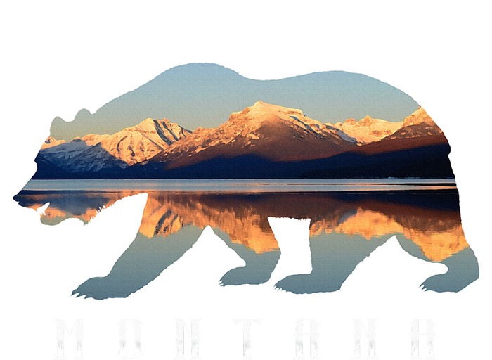 Montana Bear With Glacier National Park Lake Image Souvenir T-Shirt