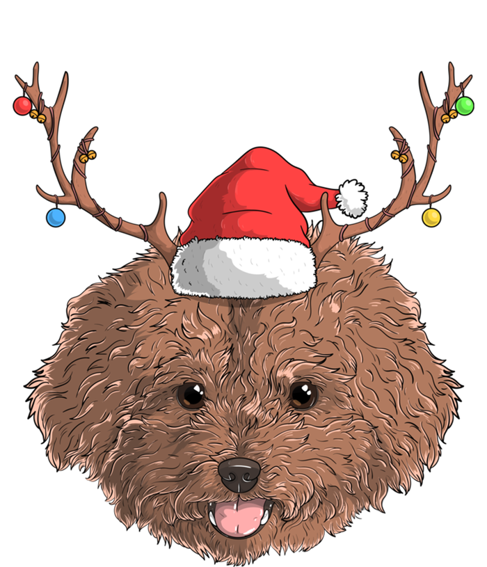 Poodle Dog Santa Claus Hat Christmas Xmas Holiday Reindeer Funny Gift T-Shirt