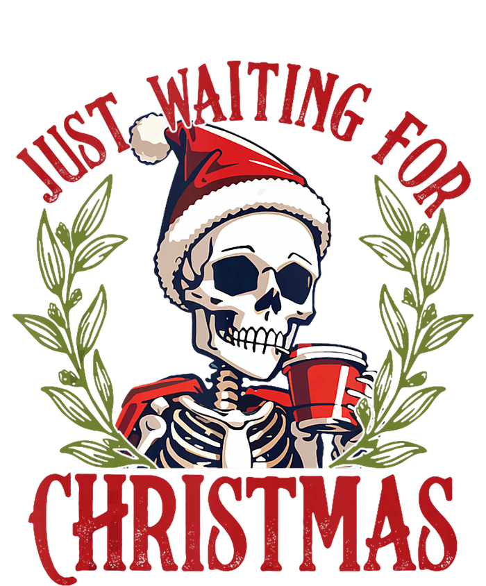 Just Waiting For Christmas Funny Santa Skeleton Xmas Premium Hoodie