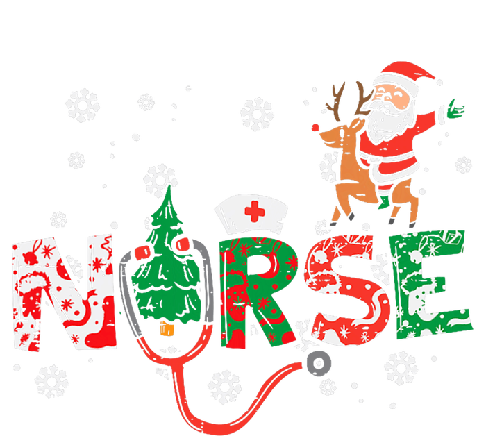 Nurse Christmas Santa Cute Xmas Winter Scrub Top T-Shirt