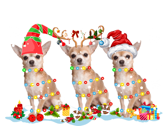 Santa Reindeer Elf Chihuahua Cute Christmas Lights Dog Lover Meaningful Gift T-Shirt