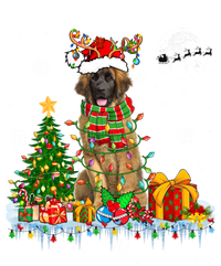 Santa Reindeer Leonberger Christmas Tree Lights Dog Owner Cute Gift T-Shirt