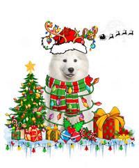 Santa Reindeer Samoyed Christmas Tree Lights Dog Lover Owner Cool Gift T-Shirt