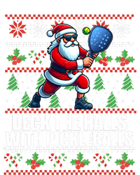 Funny Deck The Halls Ugly Christmas Sweater Pickleball Memes Bella+Canvas Jersey Crop Tee