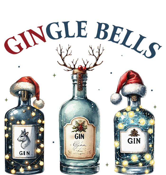 Gingle Bells Gin Gin Bells Christmas Tree Merry Xmas Softstyle CVC T-Shirt