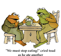 We Must Stop Eating Cried Toad As He Ate Another Frog V-Neck T-Shirt