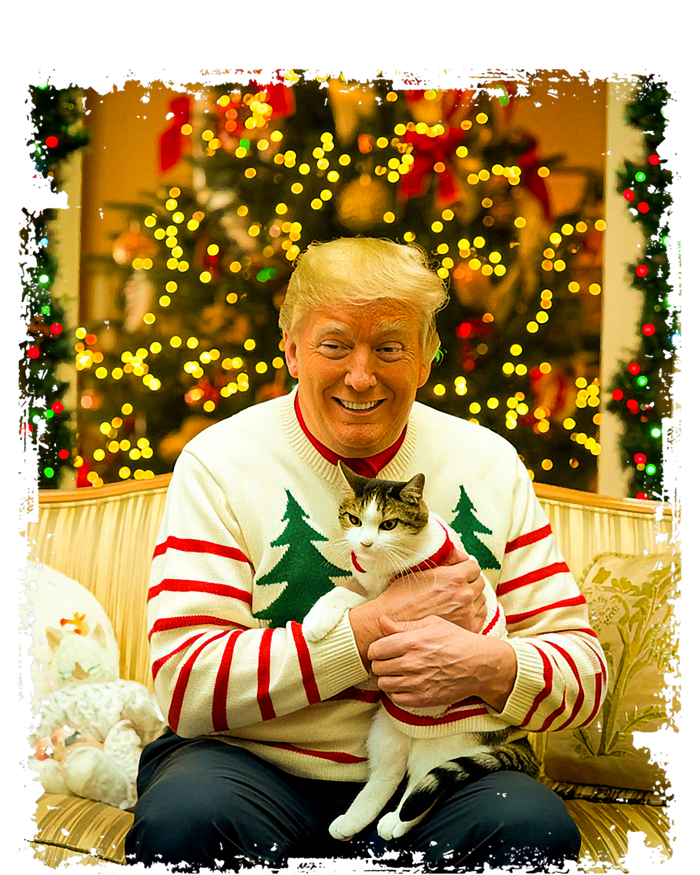 Funny Trump Christmas Sweater For Cat Lovers Xmas Pajamas Sweatshirt