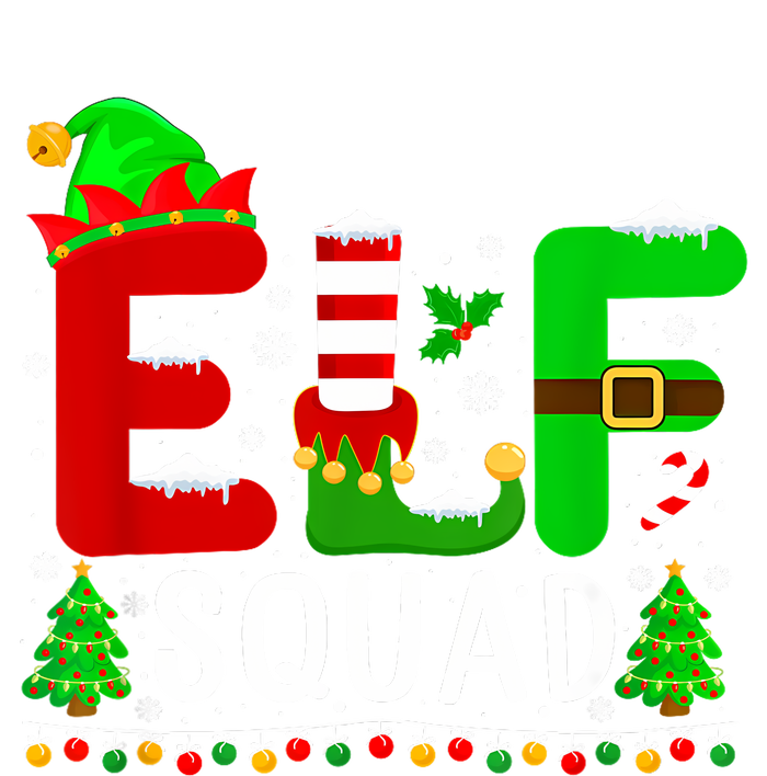 Elf Squad Matching Family Christmas Santa Hat Xmas Lights High Crown Mesh Back Trucker Hat