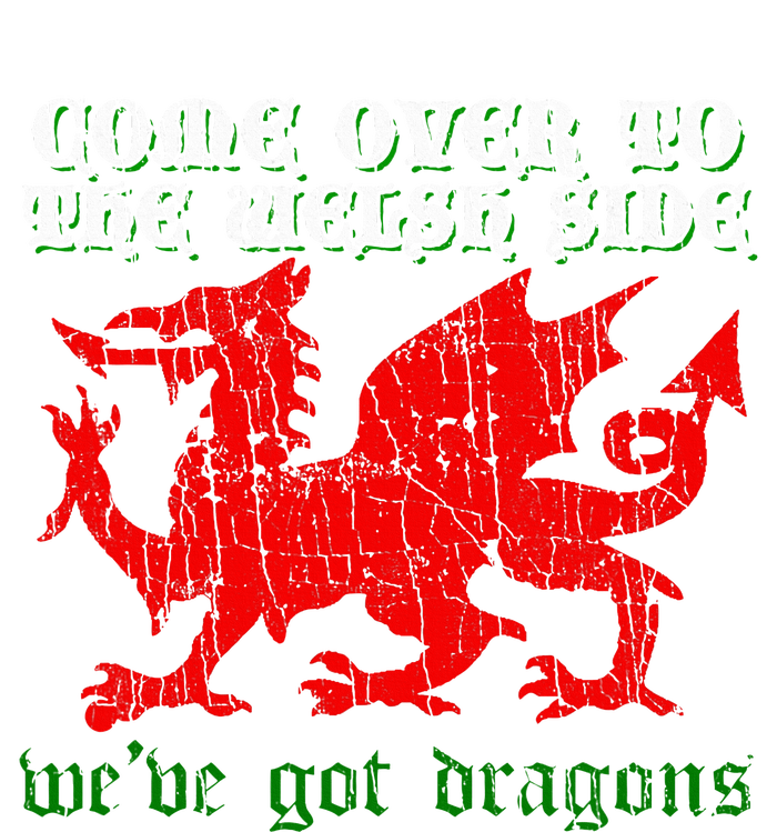 Come Over To The Welsh Side Red Dragon Flag Of Wales Rugby Ladies PosiCharge Competitor Racerback Tank